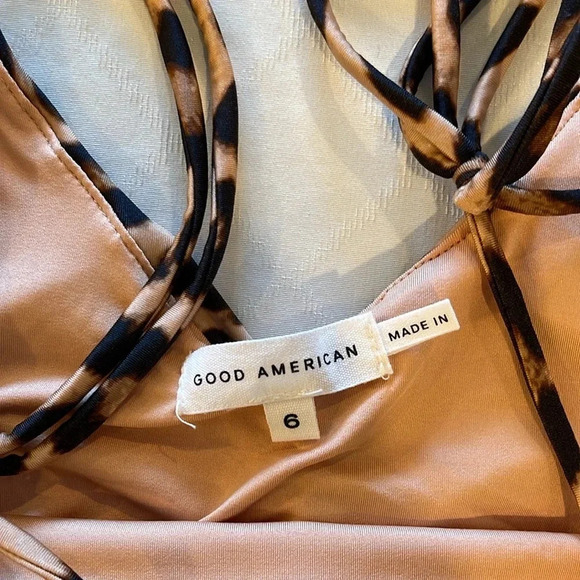 Good American Ruched Satin Slip Dress Leopard Print plus size 3XL (6) NWT - Picture 3 of 5